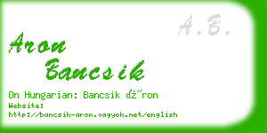 aron bancsik business card